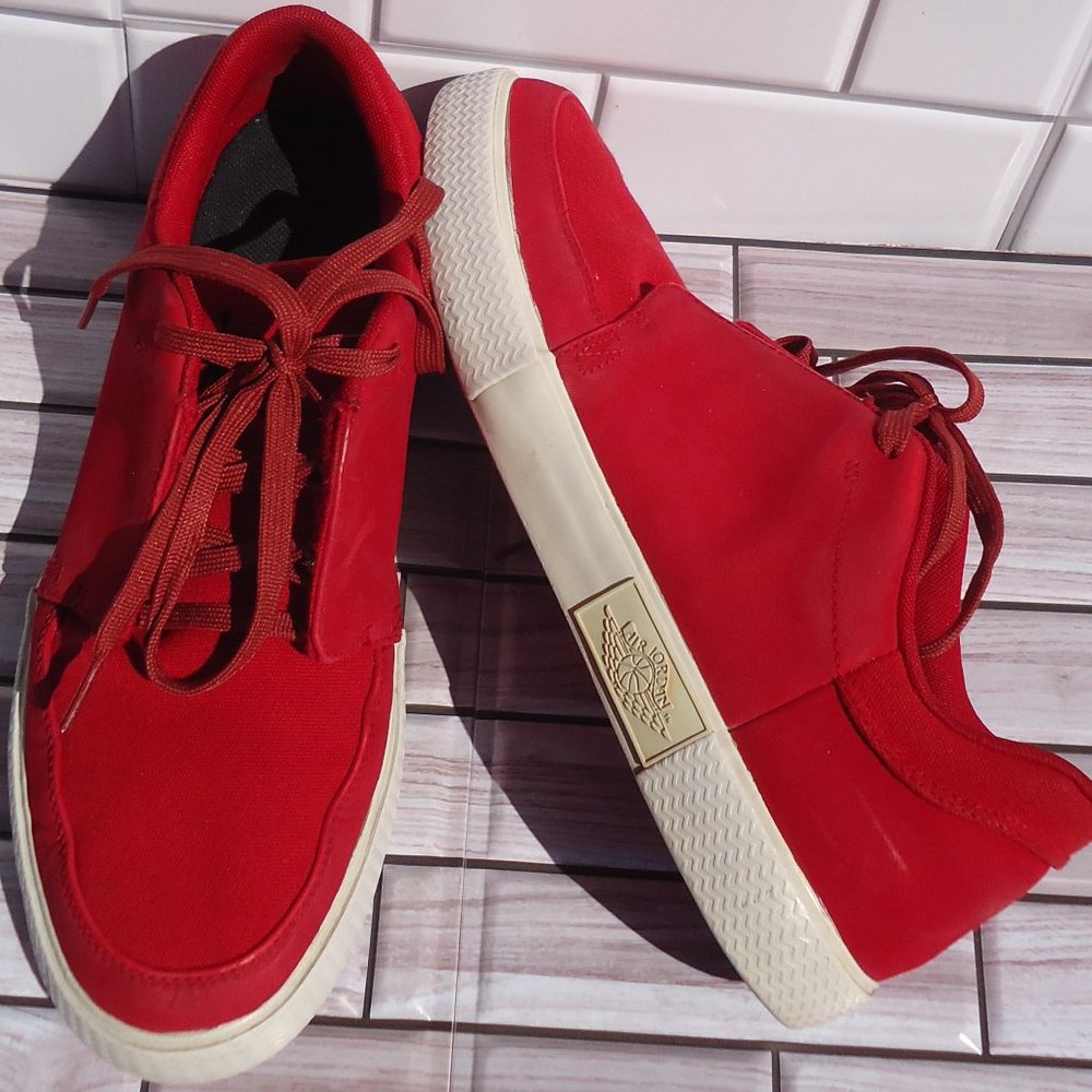 SIZE 9. Jordan V.5 Grown Low Gym Red leather /canvas sneakers shoes.